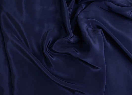 Navy Blue Solid Crepe Fabric TU-141 - Design For Destiny
