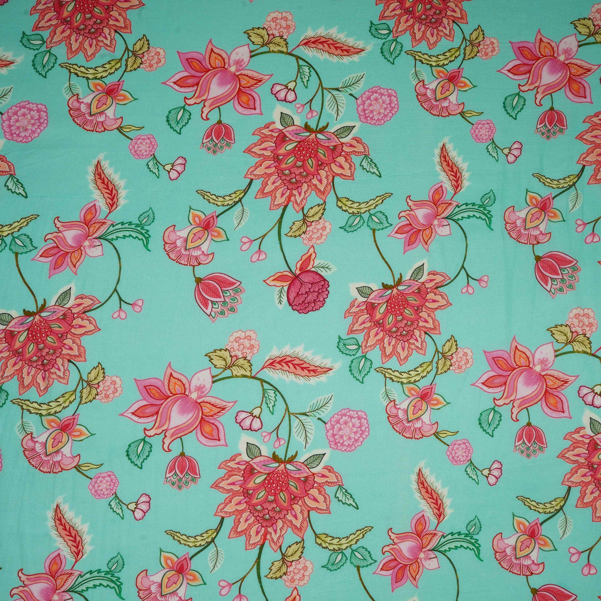 Light Blue Floral Cutdana Chinnon Fabric AR-1010 - Design For Destiny