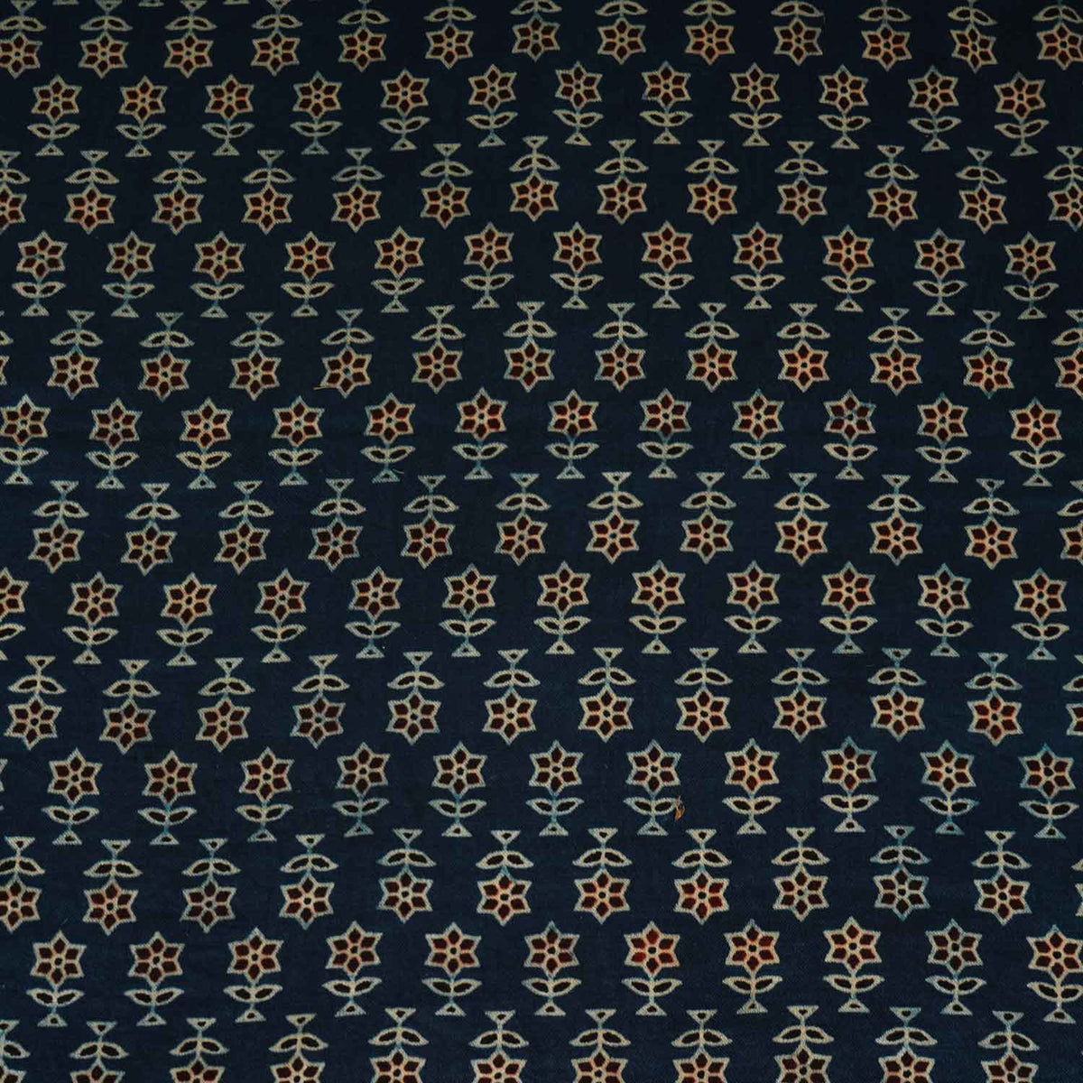 Teal Blue Floral Print Mashru Silk Fabric - Design 4 - Design For Destiny