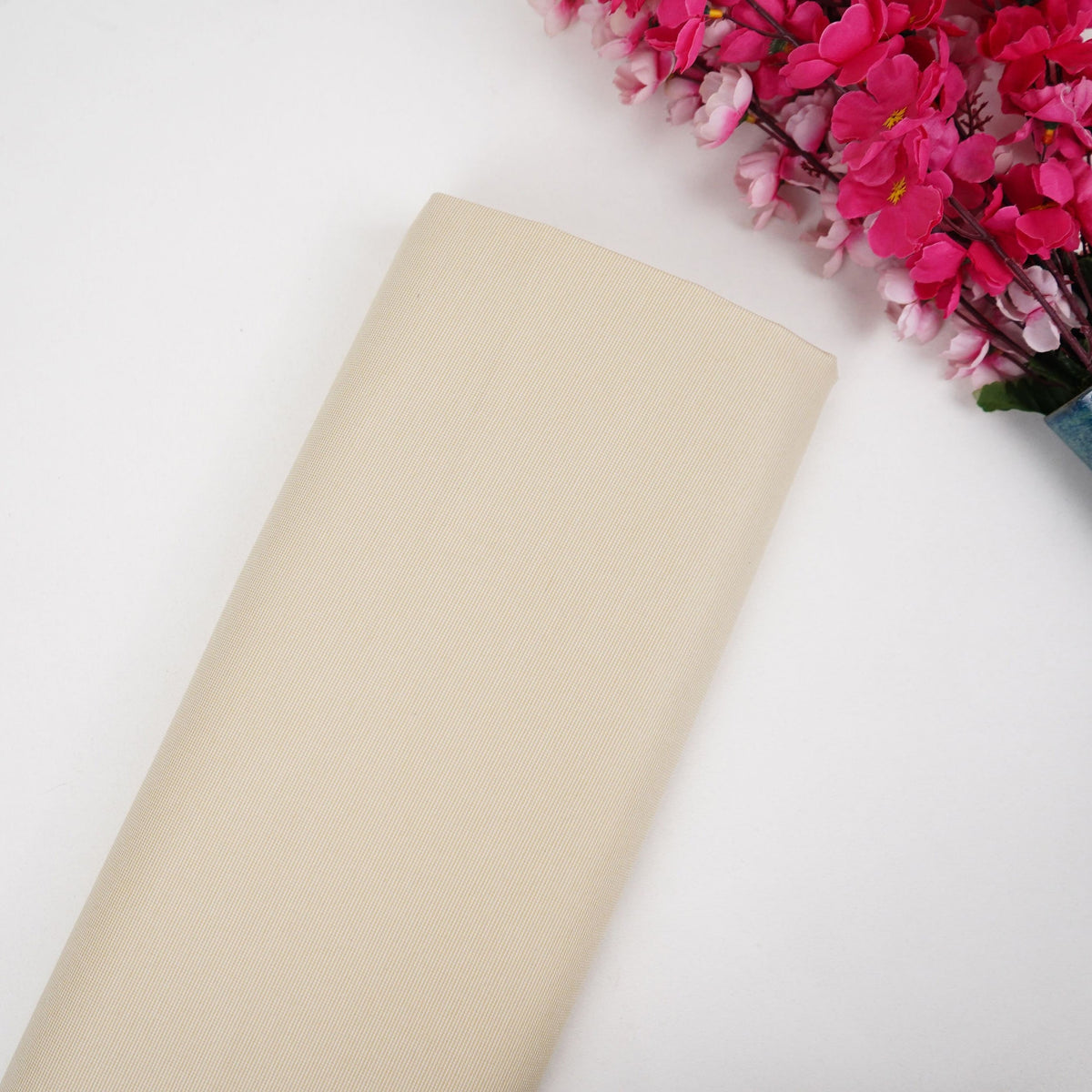 Light Beige Solid Lycra Suiting Fabric - Design For Destiny