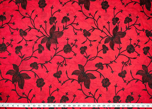 Red Chanderi Fabric With All Over Thread Work PG-101 - Design For Destiny