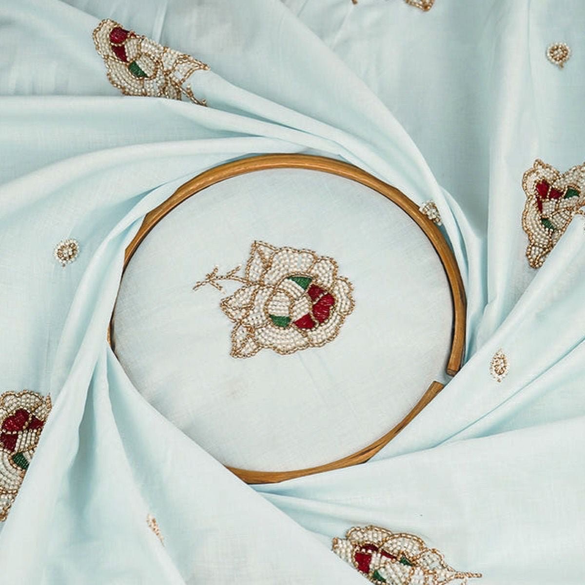 Sky blue cotton with Cut Dana Buti Work - Design For Destiny