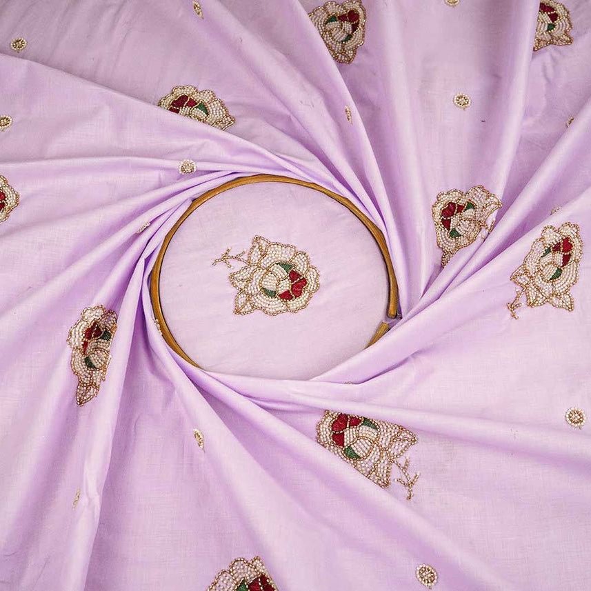 Lavender cotton with Cut Dana work - Design For Destiny