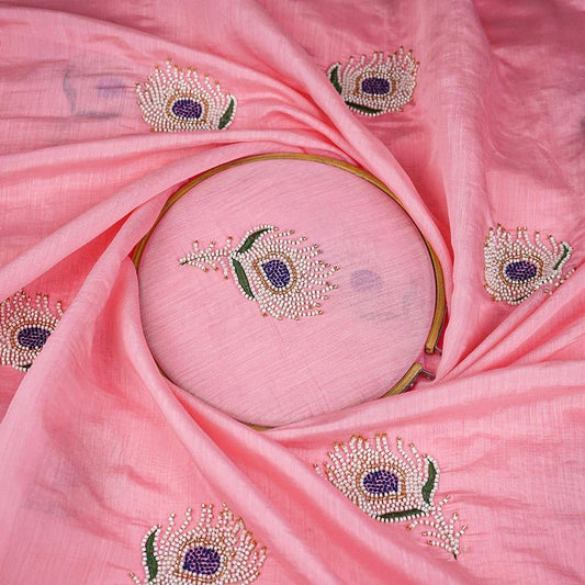 Pink Cotton with Cut Dana Buti Work - Design For Destiny