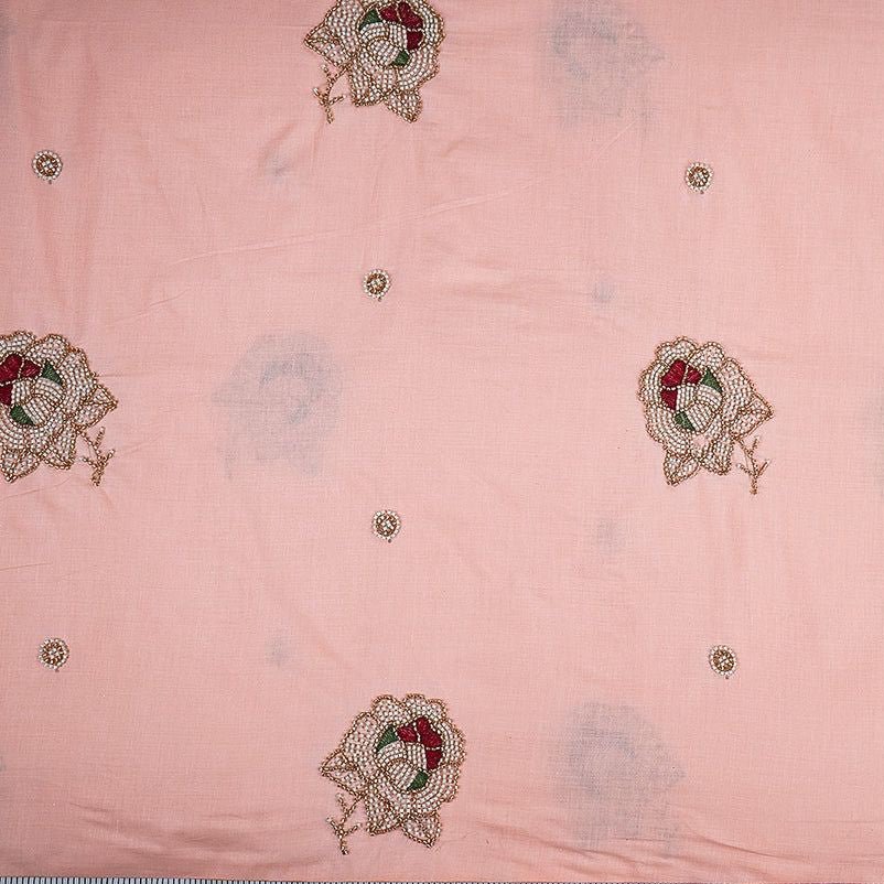 Peach Cotton With Cut Dana Buti work - Design For Destiny