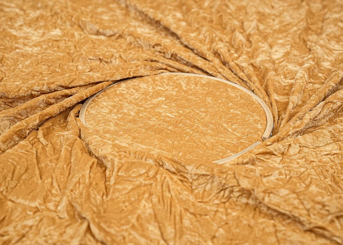 Beige Textured Crushed Velvet Fabric pg-155 - Design For Destiny
