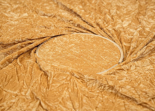 Beige Textured Crushed Velvet Fabric pg-155 - Design For Destiny
