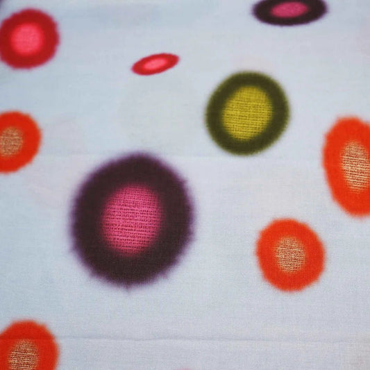 Powder Blue Multicolor Polka Dot Print Muslin Fabric TU-136 - Design For Destiny