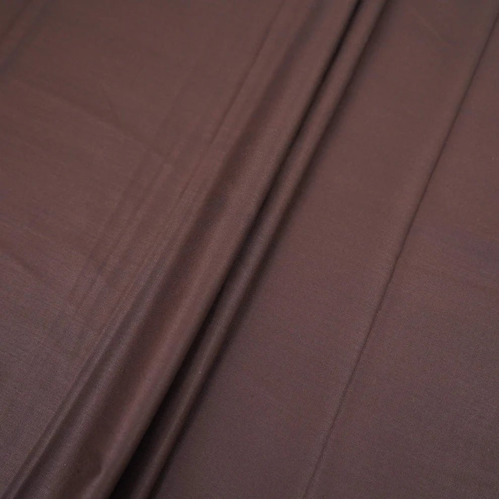 Dark Brown Solid Suiting Fabric TU-142 - Design For Destiny