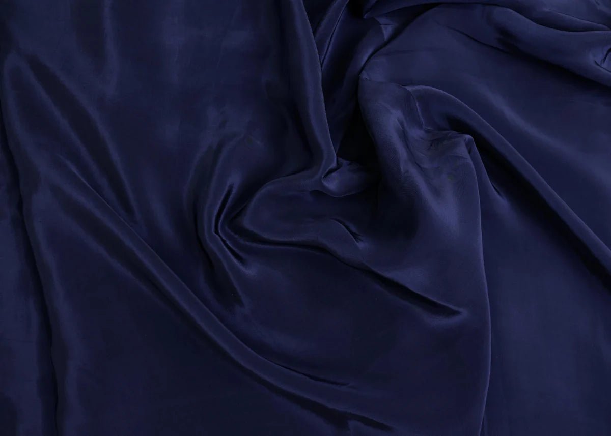Navy Blue Solid Crepe Fabric TU-141 - Design For Destiny