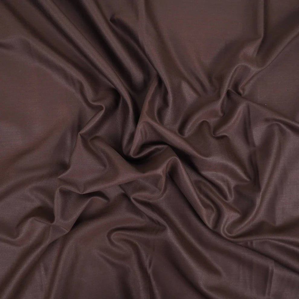 Dark Brown Solid Suiting Fabric TU-142 - Design For Destiny