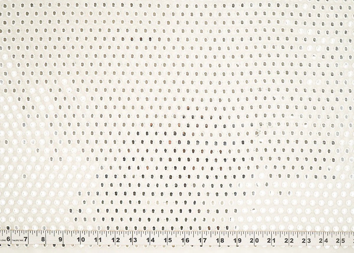 White Dyeable Georgette Fabric With All Over Faux Mirror And Thread Work PG-148 - Design For Destiny