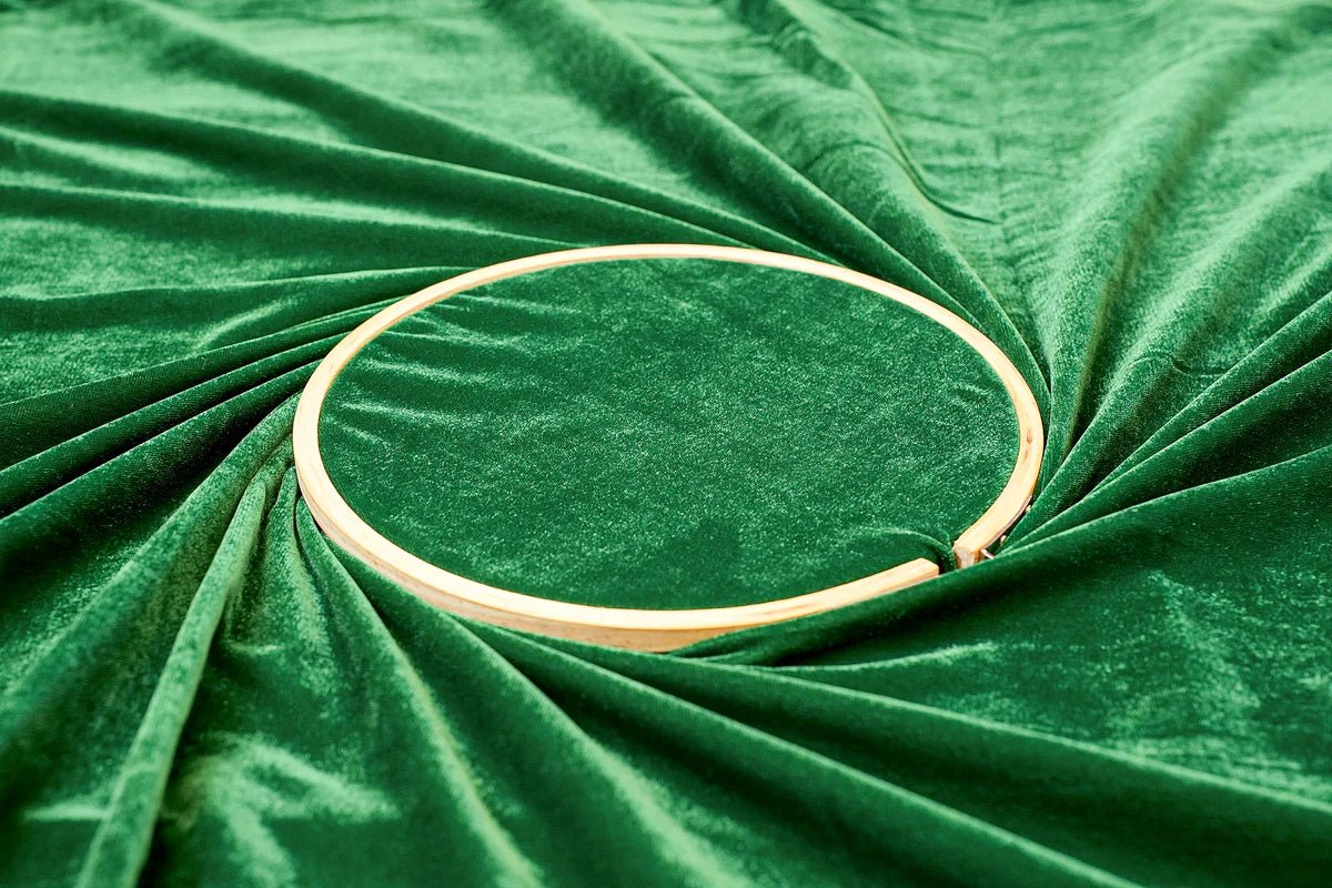 Green Velvet Elegance In Solid Finish Fabric PG-151 - Design For Destiny