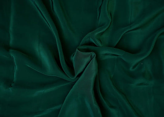 Bottle Green Solid Crepe Fabric TU-137 - Design For Destiny