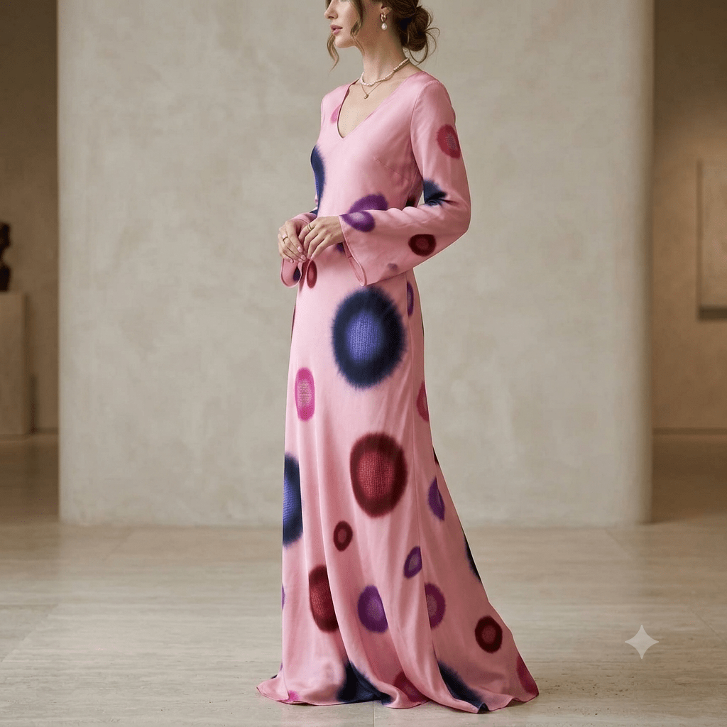 Pink Multicolor Polka Dot Print Muslin Fabric TU-135 - Design For Destiny