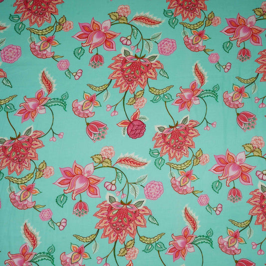 Light Blue Floral Cutdana Chinnon Fabric AR-1010 - Design For Destiny