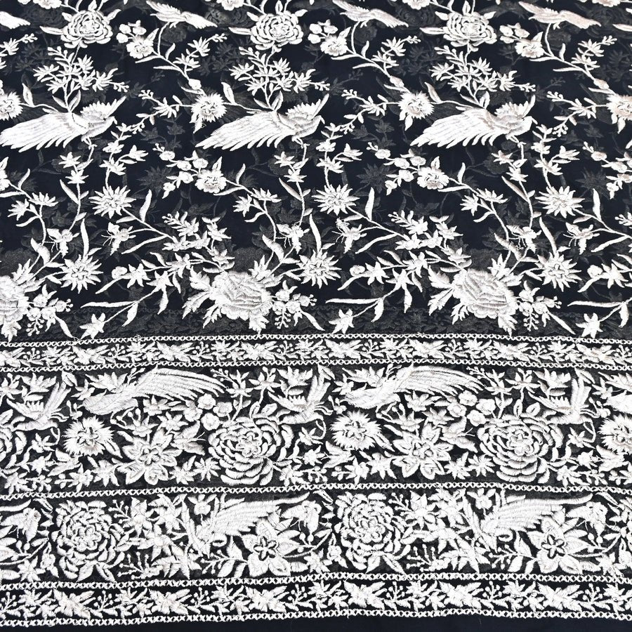 VISCOSE GEORGETTE PARSI EMBROIDERY FABRIC AR-1017 - Design For Destiny