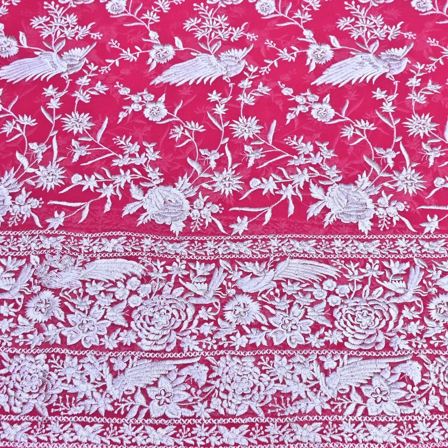 VISCOSE GEORGETTE PARSI EMBROIDERY FABRIC AR - 1018 - Design For Destiny