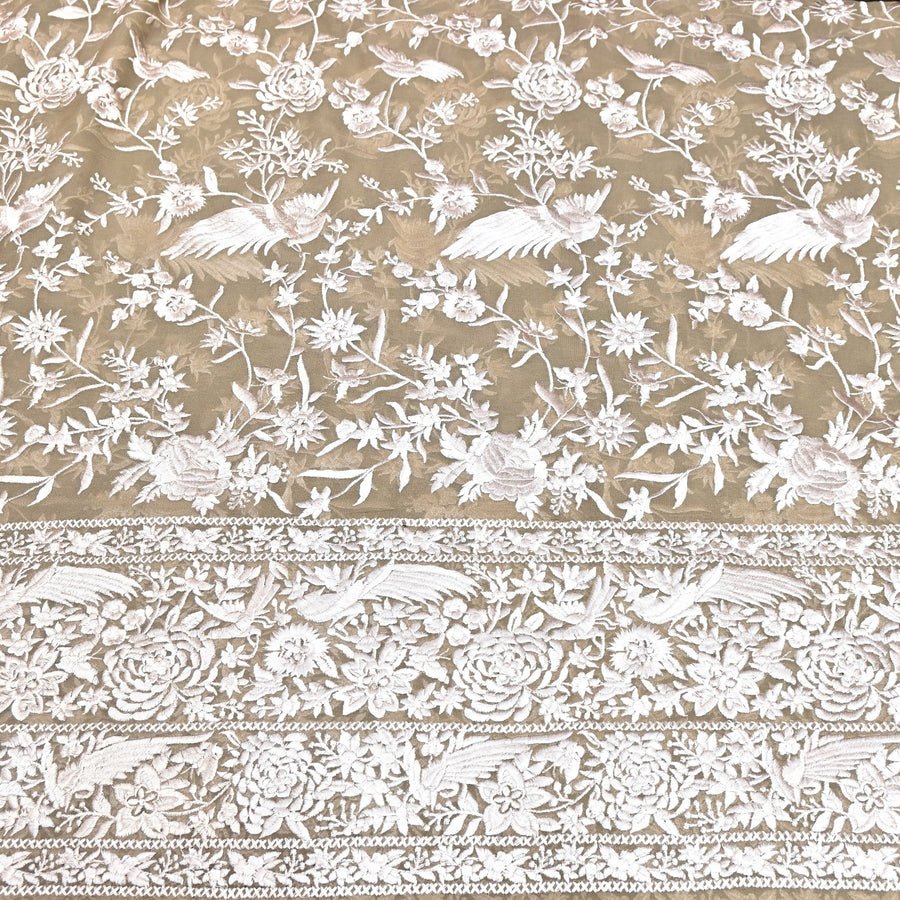 VISCOSE GEORGETTE PARSI EMBROIDERY FABRIC AR- 1019 - Design For Destiny