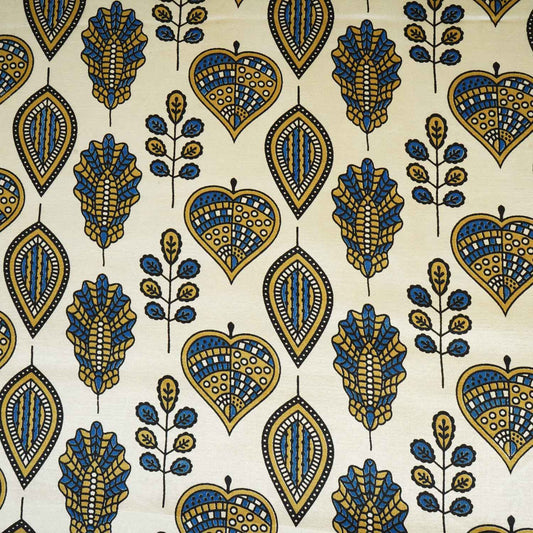 Cream Floral Print Mashru Silk Fabric - Design For Destiny