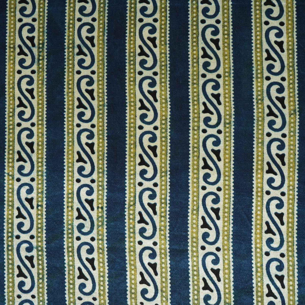 Teal Blue stripes Print Mashru Silk Fabric - Design For Destiny
