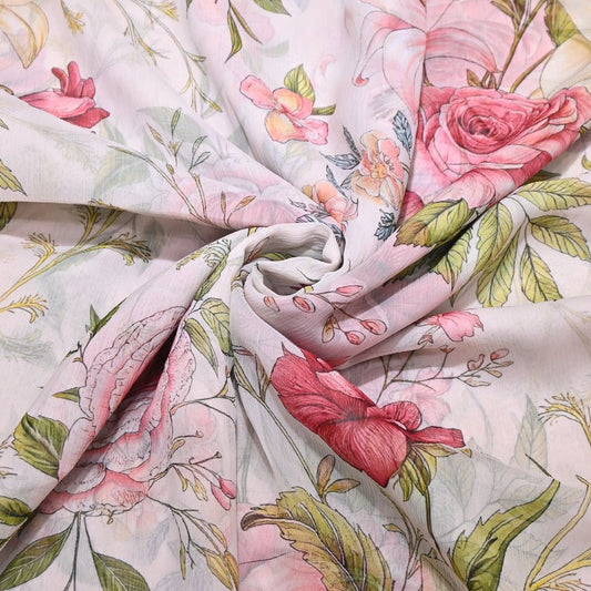 Floral Print Cotton Linen Fabric | RS-12 - Design For Destiny