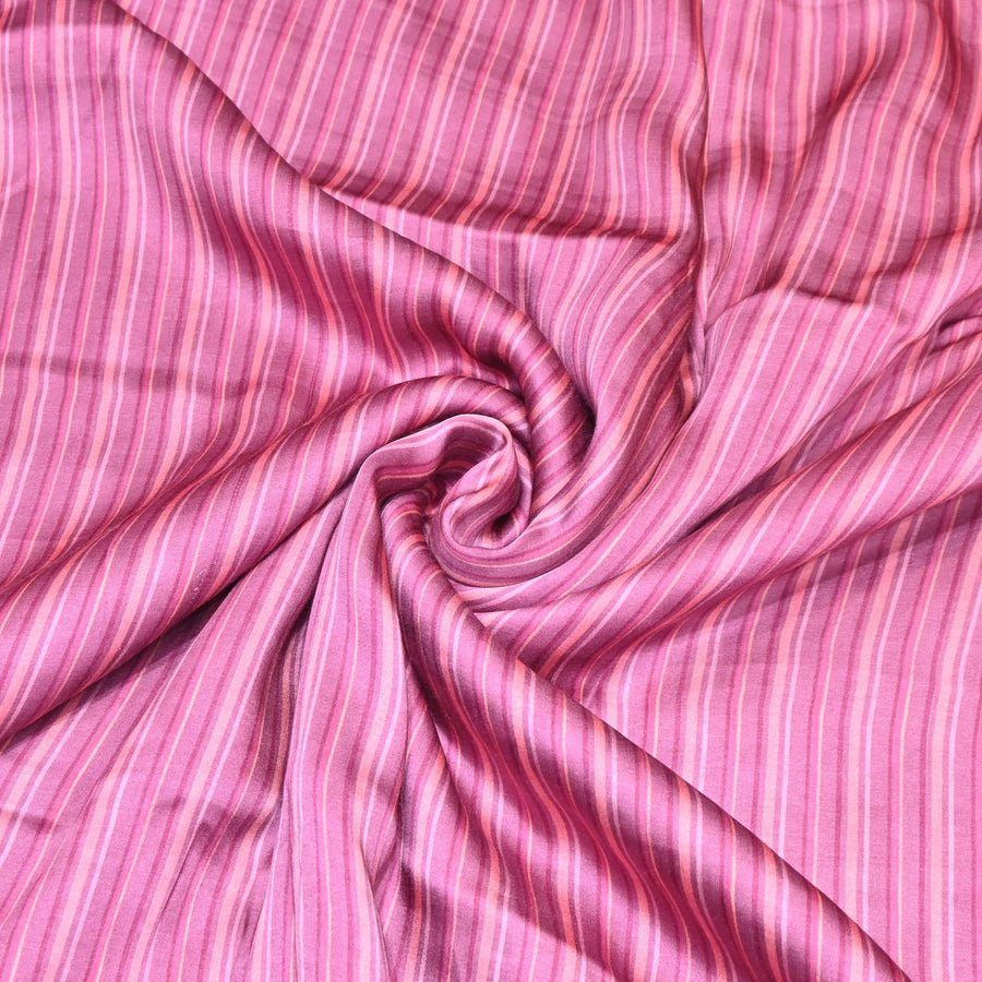 Stripes printed Bemberg satin fabric - Design For Destiny