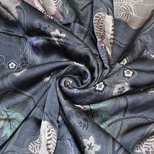 Floral print Bembeeg Satin Fabric - Design For Destiny