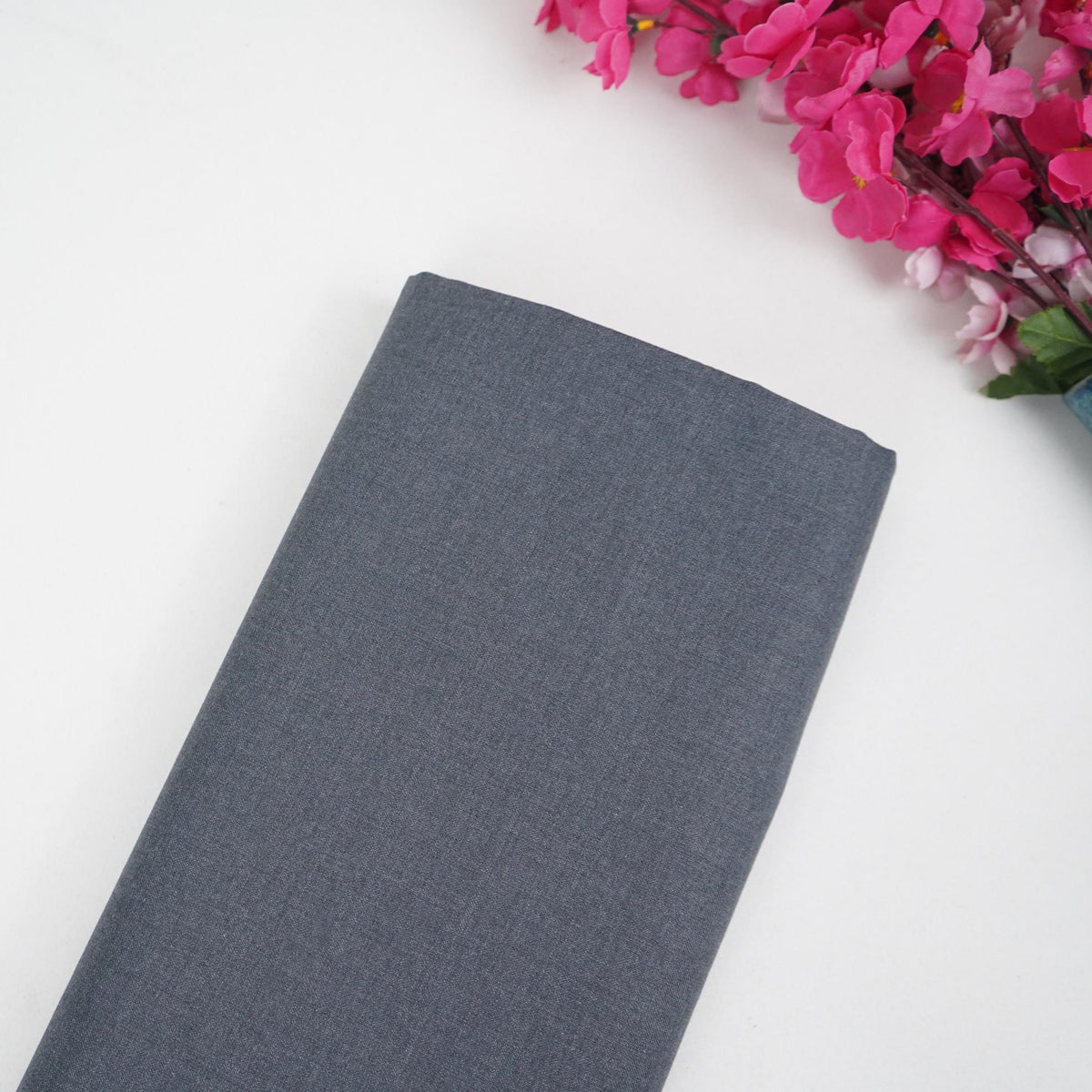 Dark Grey Check Weave Suiting Fabric - Design For Destiny