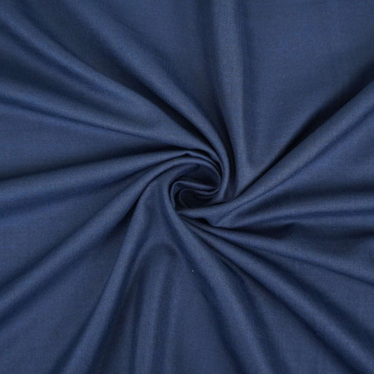 Navy Blue Check Weave Suiting Fabric - Design For Destiny