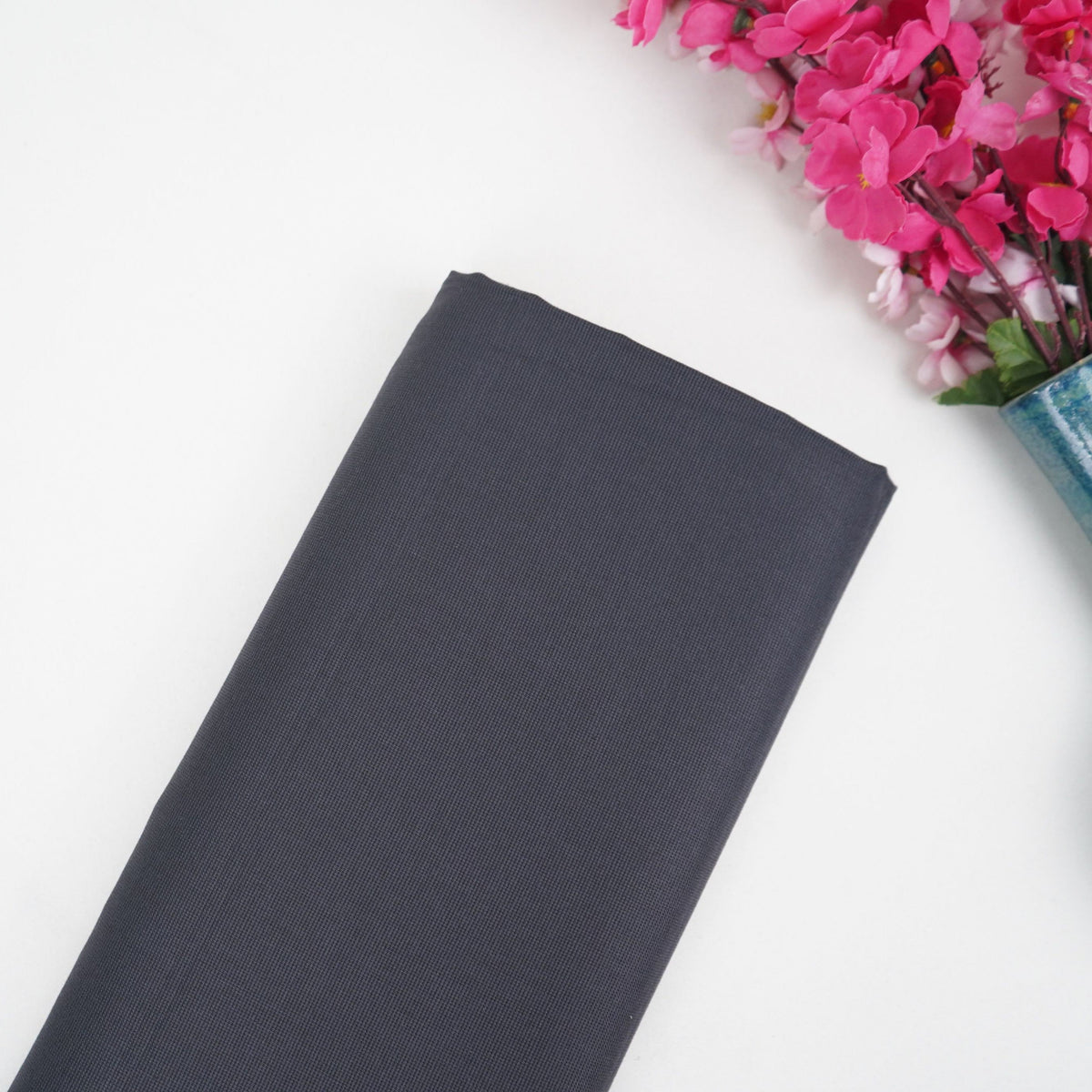 Charcoal Grey Solid Suiting Fabric - Design For Destiny
