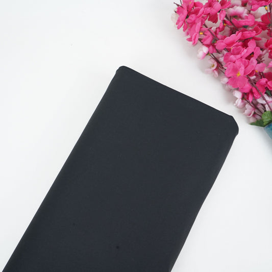 Black Solid Lycra Suiting Fabric - Design For Destiny