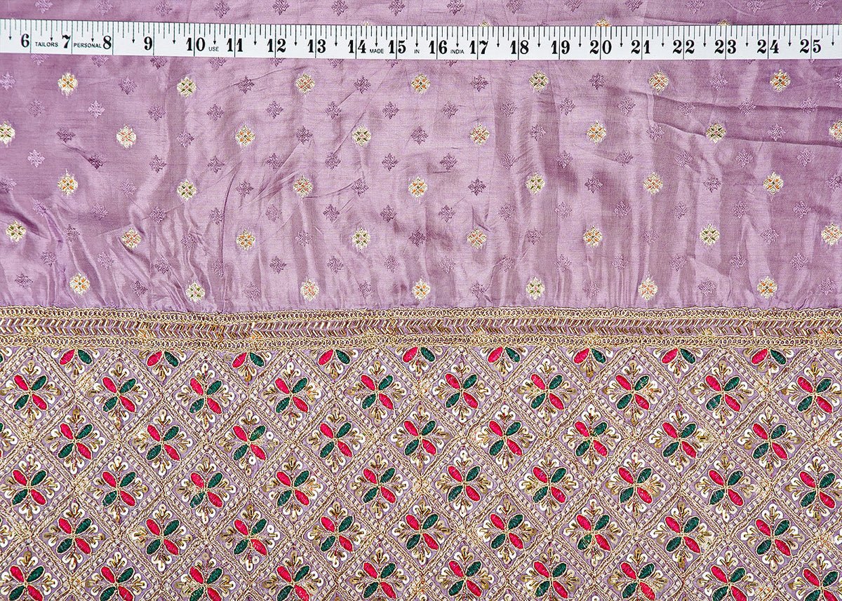 Lavender Silk Zari Buti Thread Sequins Border PG-16001 DFD - Design For Destiny