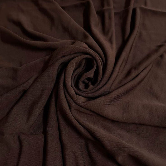 Chocolate Brown Solid Banana Crepe Fabric - Design For Destiny
