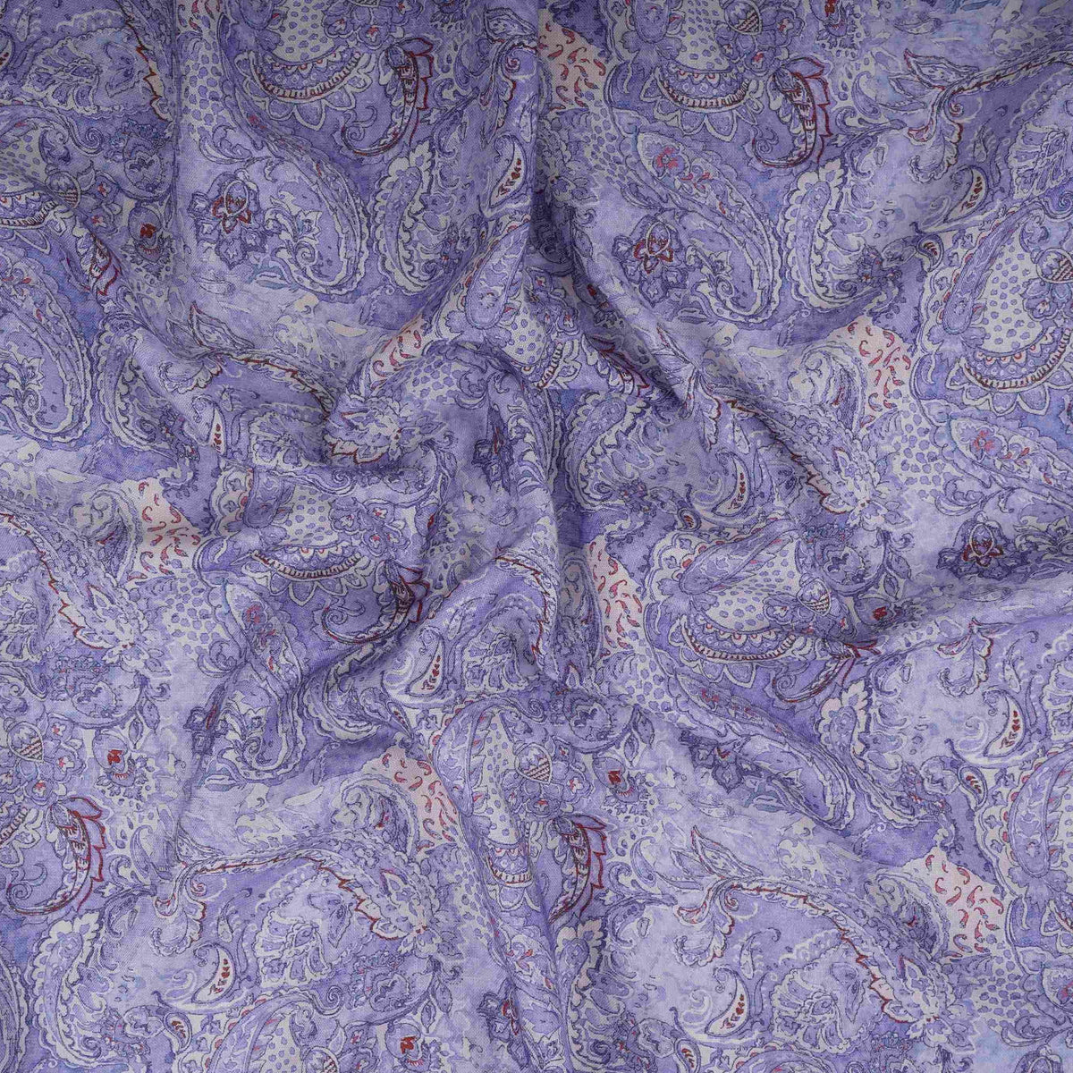 Lavender Floral Print Cotton Linen Fabric TU 30976 - Design For Destiny