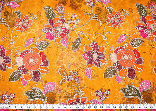 Bhumi Pednekar Inspired Edition | Mustard Embroidered Organza Unstitched Fabric PG 21455 - Design For Destiny