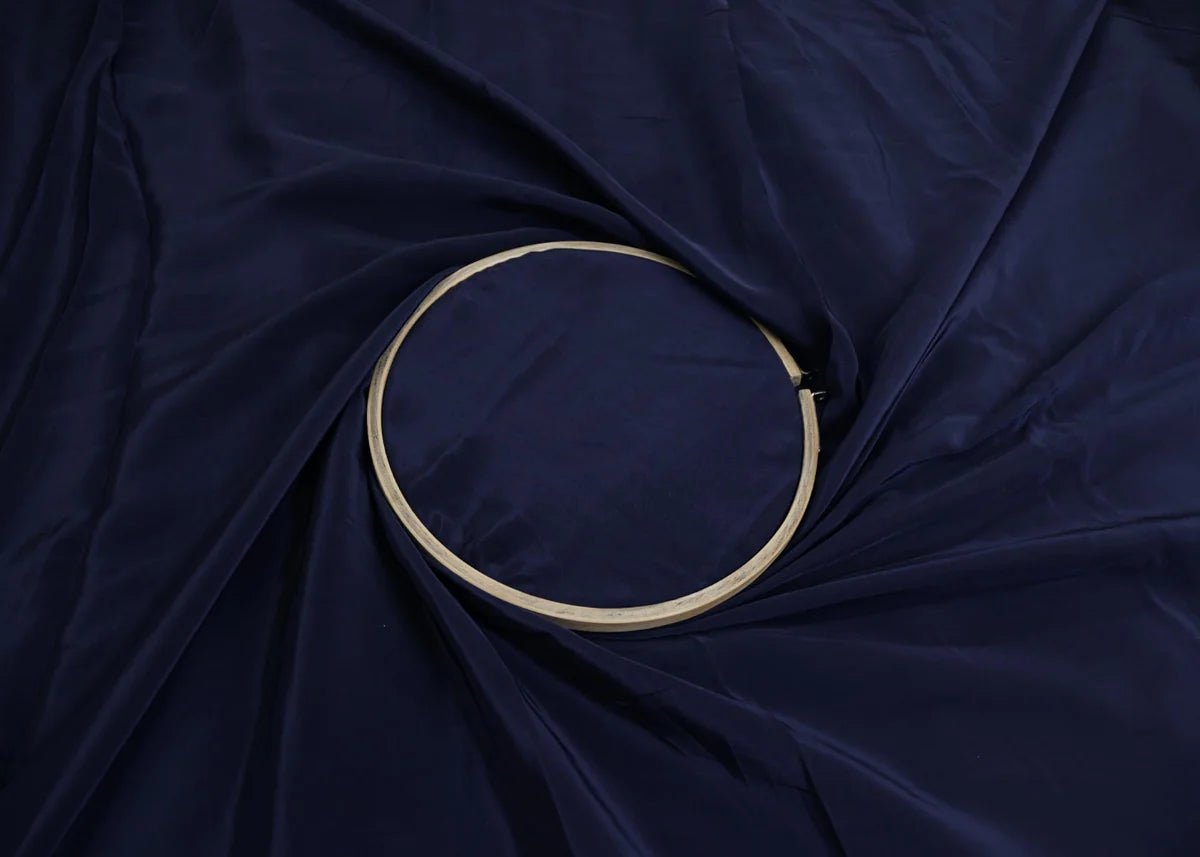 Navy Blue Solid Crepe Fabric TU-141 - Design For Destiny