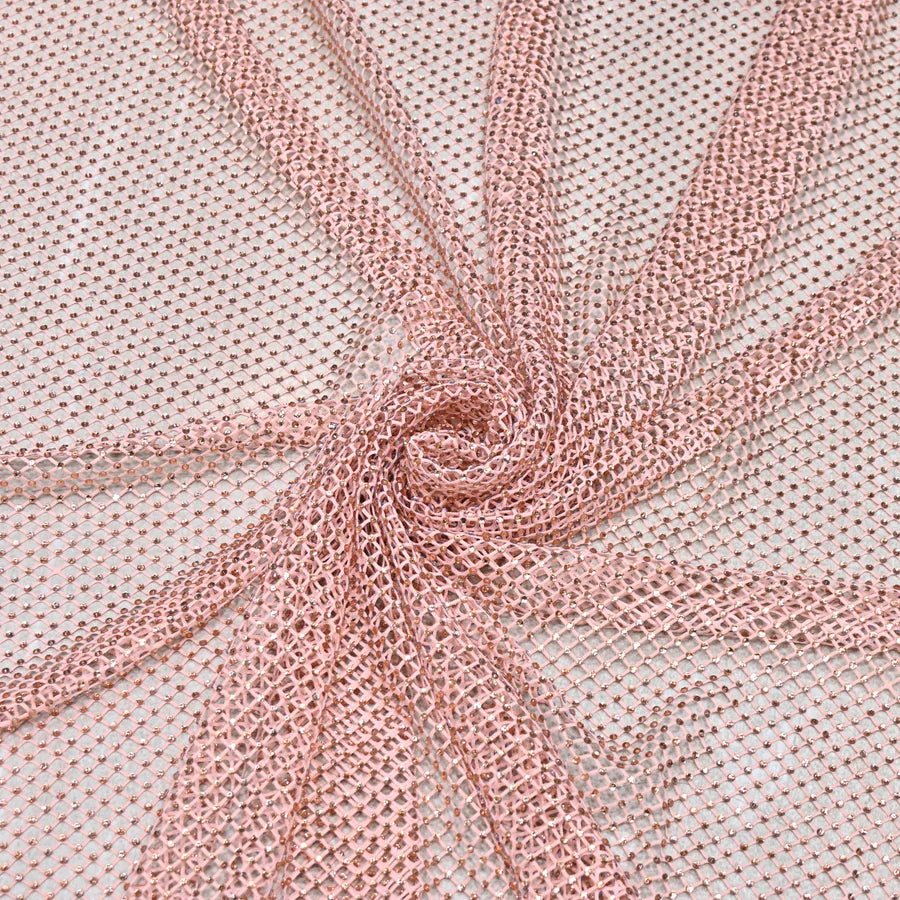 NET EMBROIDERED FABRIC WITH GRID SHIMMER RS-166 - Design For Destiny