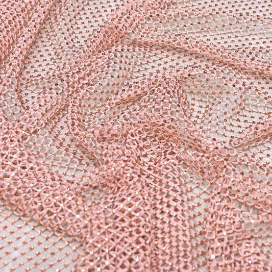 NET EMBROIDERED FABRIC WITH GRID SHIMMER RS-166 - Design For Destiny