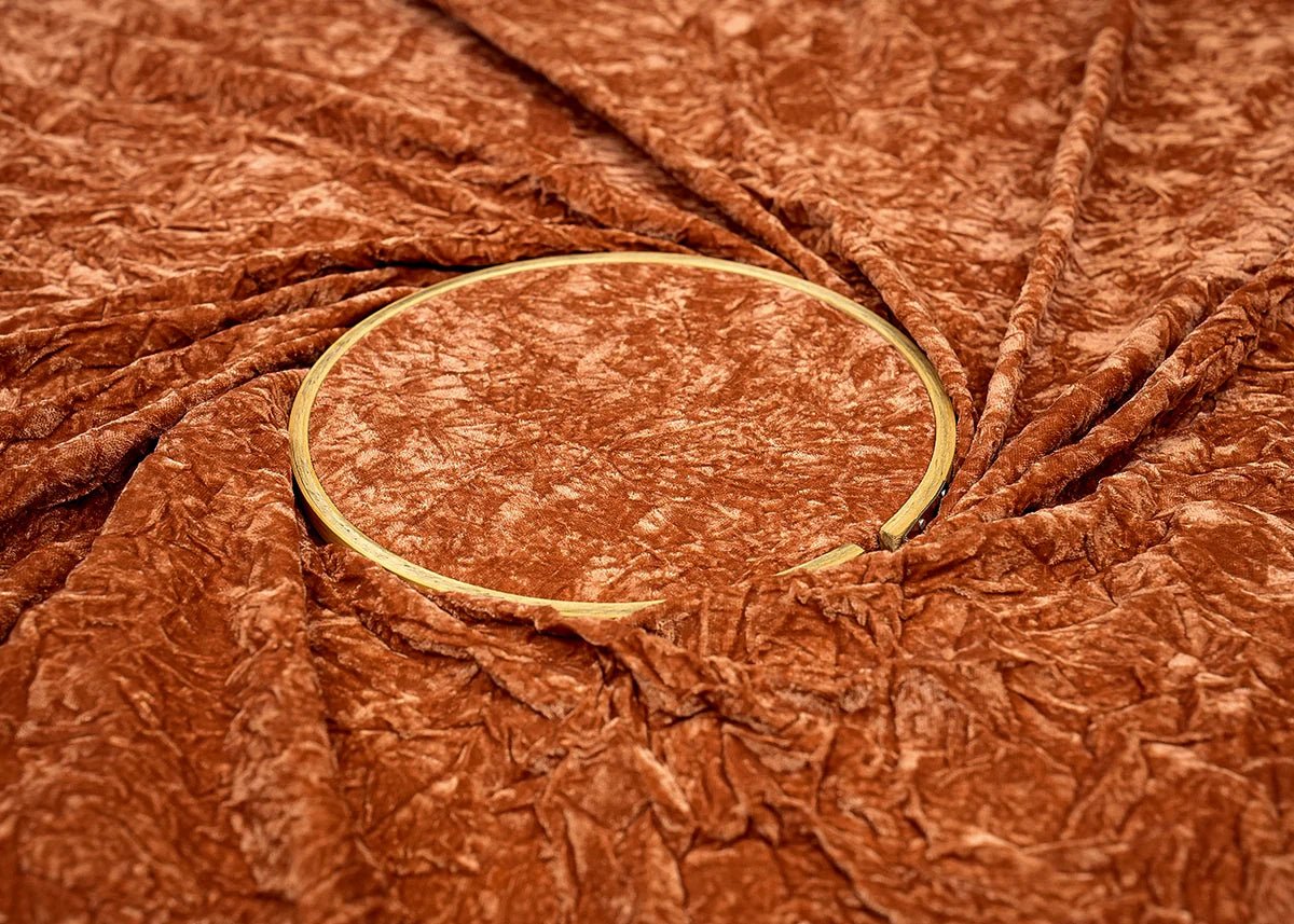 Rust Textured Crushed Velvet Fabric PG-154 - Design For Destiny