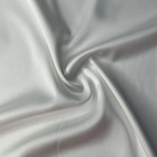 White Solid Modal Satin Fabric TU-128 - Design For Destiny
