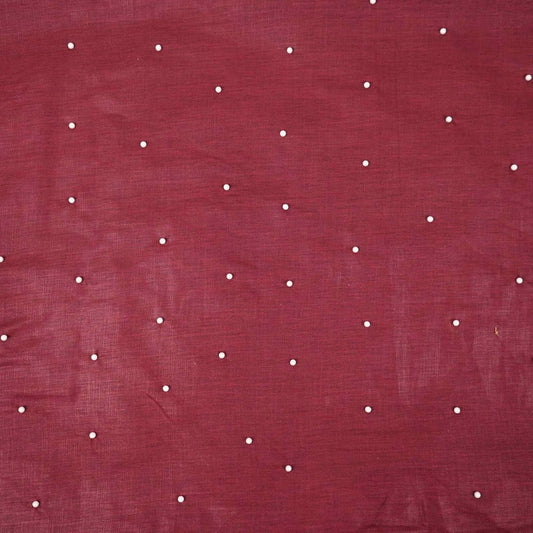 Wine Beads Work Linen Fabric TU-174 - Design For Destiny