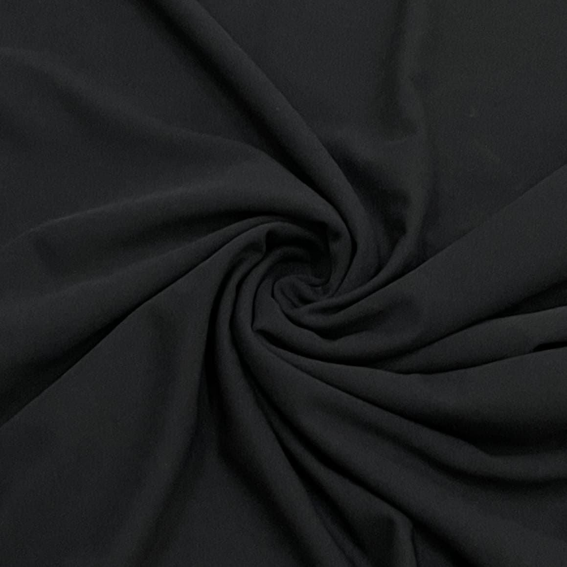 Exclusive Black Solid Banana Crepe Fabric - Design For Destiny