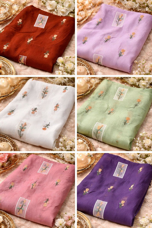 Premium Lavender Mal Chanderi Fabric - Design For Destiny