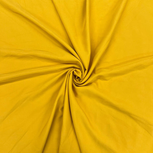Exclusive Mustard Yellow Solid Banana Crepe Fabric - Design For Destiny