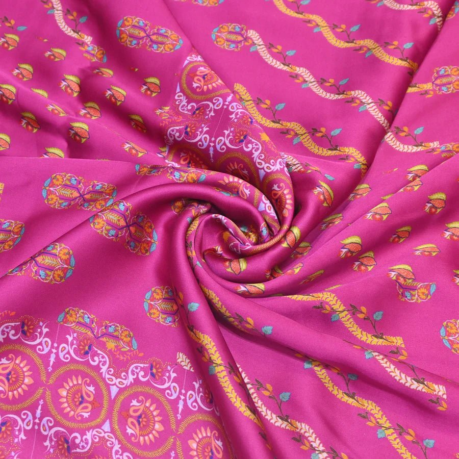 Modal Satin Digital Print Fabric RS-185 - Design For Destiny