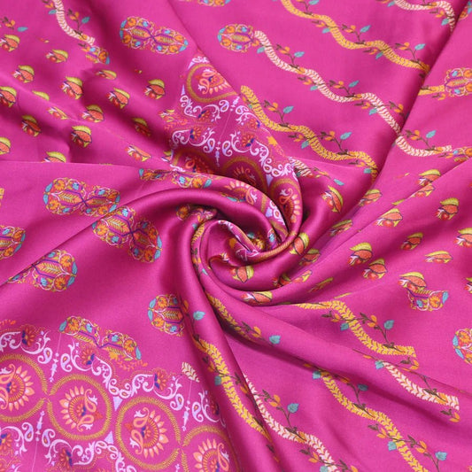 Modal Satin Digital Print Fabric RS-185 - Design For Destiny