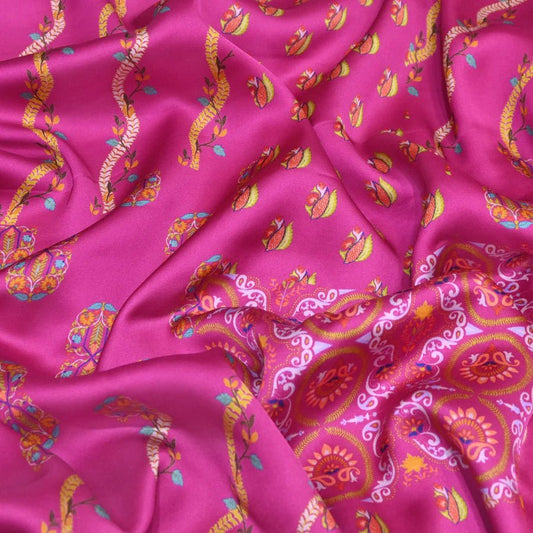 Modal Satin Digital Print Fabric RS-185 - Design For Destiny