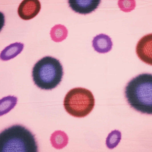 Pink Multicolor Polka Dot Print Muslin Fabric TU-135 - Design For Destiny