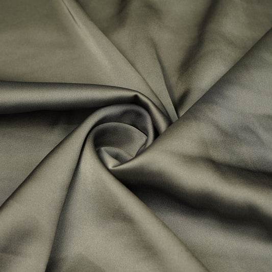Olive Green Solid Modal Satin Fabric TU-130 - Design For Destiny